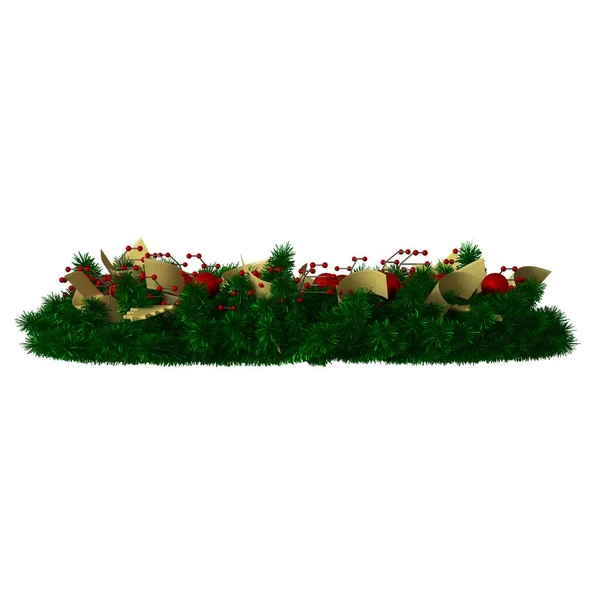 Decoração de árvore de Natal, isolar em um fundo branco. Renderização 3D de excelente qualidade em alta resolução — Fotografia de Stock