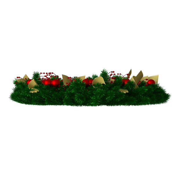 Decoração de árvore de Natal, isolar em um fundo branco. Renderização 3D de excelente qualidade em alta resolução — Fotografia de Stock