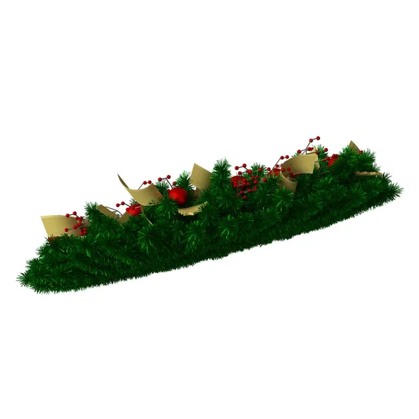 Vánoční stromeček dekorace, izolovat na bílém pozadí. 3D vykreslení vynikající kvality ve vysokém rozlišení — Stock fotografie