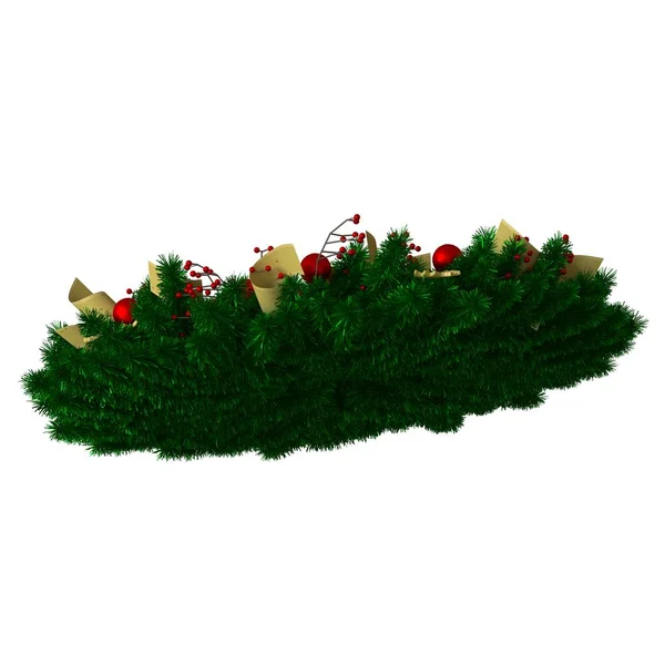 Karácsonyfa dekoráció, izolált fehér háttér. 3d kiváló minőség biztosítása nagy felbontásban — Stock Fotó