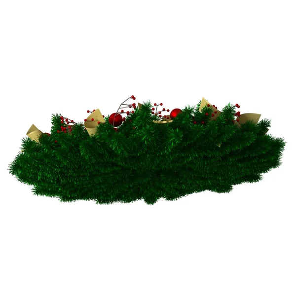 Διακόσμηση χριστουγεννιάτικου δέντρου, απομόνωση σε λευκό φόντο. 3D απόδοση εξαιρετικής ποιότητας σε υψηλή ανάλυση — Φωτογραφία Αρχείου
