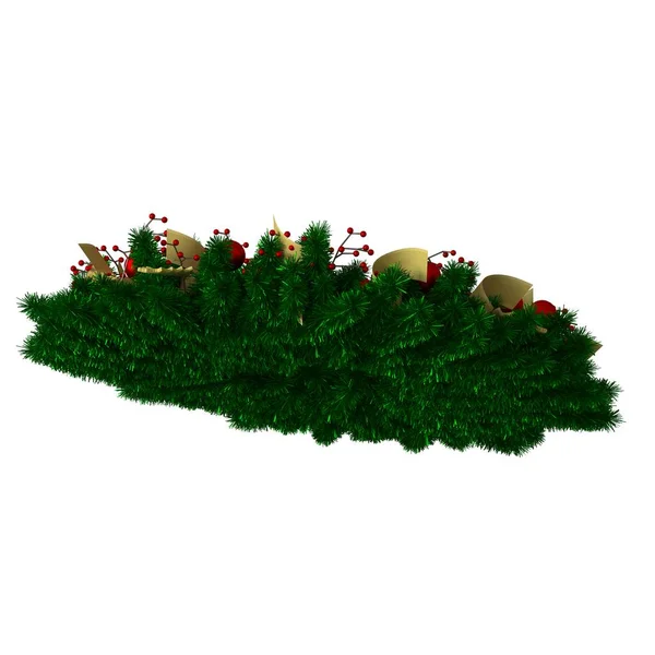 Decorazione dell'albero di Natale, isolare su uno sfondo bianco. Rendering 3D di ottima qualità in alta risoluzione — Foto Stock