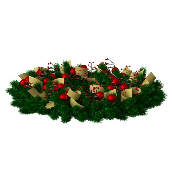Decorazione dell'albero di Natale, isolare su uno sfondo bianco. Rendering 3D di ottima qualità in alta risoluzione — Foto Stock
