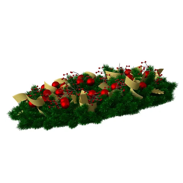 Decorazione dell'albero di Natale, isolare su uno sfondo bianco. Rendering 3D di ottima qualità in alta risoluzione — Foto Stock