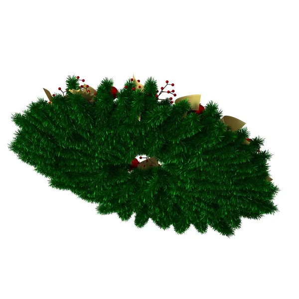 Kerstboom decoratie, isoleren op een witte achtergrond. 3d weergave van uitstekende kwaliteit in hoge resolutie — Stockfoto