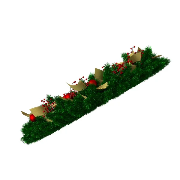 Decoração de árvore de Natal, isolar em um fundo branco. Renderização 3D de excelente qualidade em alta resolução — Fotografia de Stock