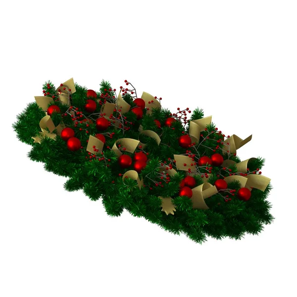 Kerstboom decoratie, isoleren op een witte achtergrond. 3d weergave van uitstekende kwaliteit in hoge resolutie — Stockfoto