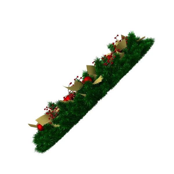 Christbaumschmuck, isoliert auf weißem Hintergrund. 3D-Rendering von hervorragender Qualität in hoher Auflösung — Stockfoto