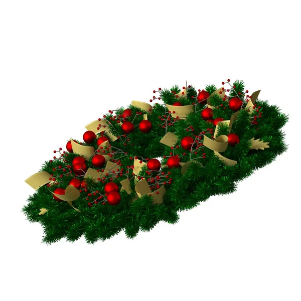 Decoração de árvore de Natal, isolar em um fundo branco. Renderização 3D de excelente qualidade em alta resolução — Fotografia de Stock