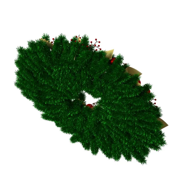 크리스마스 트리 장식에 흰색 배경으로 분리 해. 고해상도로 우수 한 품질 의 3D 렌더링 — 스톡 사진