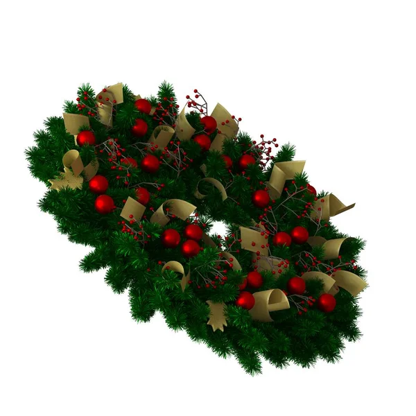 Karácsonyfa dekoráció, izolált fehér háttér. 3d kiváló minőség biztosítása nagy felbontásban — Stock Fotó