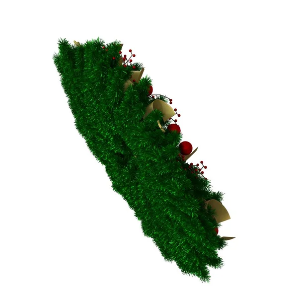 Decorazione dell'albero di Natale, isolare su uno sfondo bianco. Rendering 3D di ottima qualità in alta risoluzione — Foto Stock