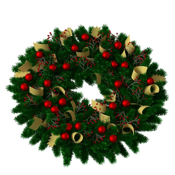Kerstboom decoratie, isoleren op een witte achtergrond. 3d weergave van uitstekende kwaliteit in hoge resolutie — Stockfoto