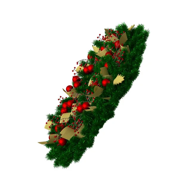 Decorazione dell'albero di Natale, isolare su uno sfondo bianco. Rendering 3D di ottima qualità in alta risoluzione — Foto Stock