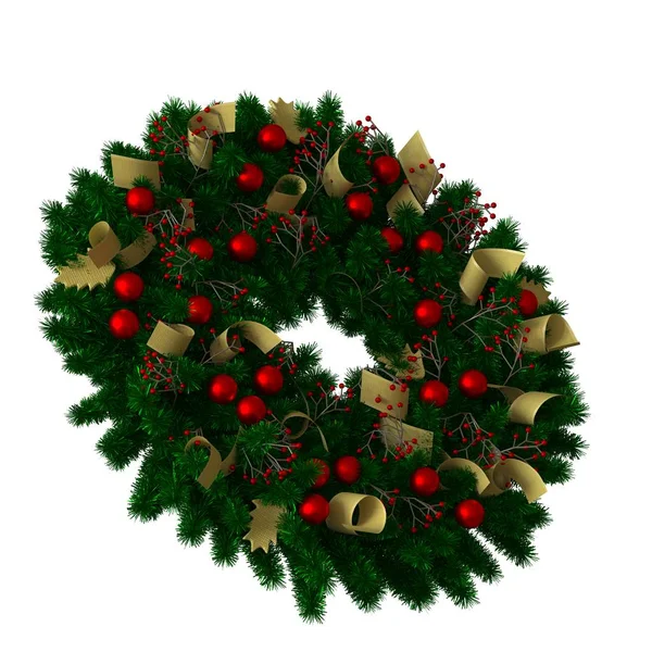 白い背景に隔離されたクリスマスツリーの装飾。高解像度で優れた品質の3Dレンダリング — ストック写真