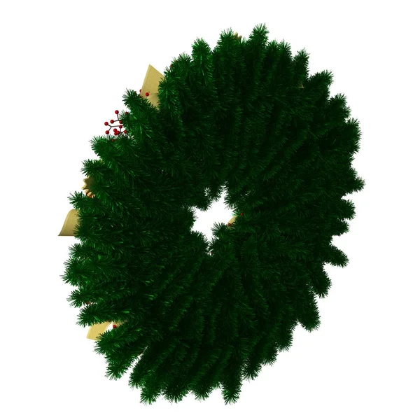 白い背景に隔離されたクリスマスツリーの装飾。高解像度で優れた品質の3Dレンダリング — ストック写真