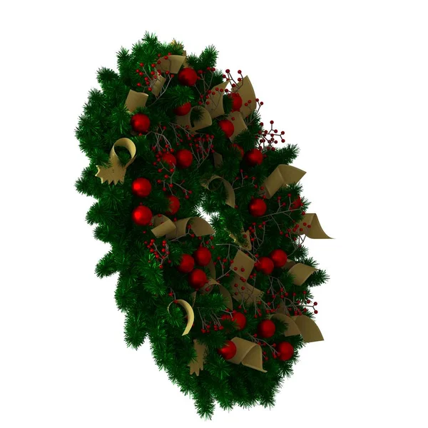 Christbaumschmuck, isoliert auf weißem Hintergrund. 3D-Rendering von hervorragender Qualität in hoher Auflösung — Stockfoto