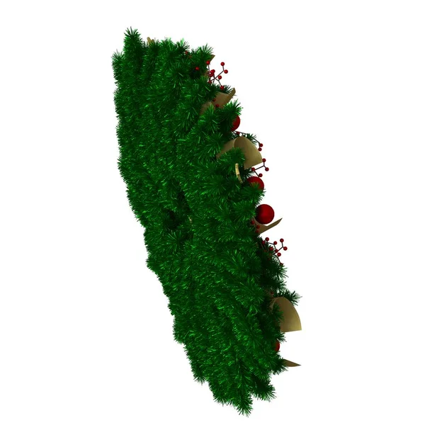 크리스마스 트리 장식에 흰색 배경으로 분리 해. 고해상도로 우수 한 품질 의 3D 렌더링 — 스톡 사진