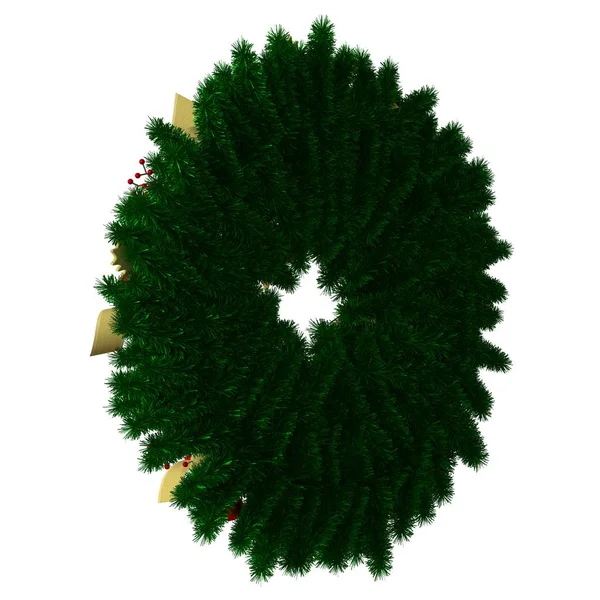 Decorazione dell'albero di Natale, isolare su uno sfondo bianco. Rendering 3D di ottima qualità in alta risoluzione — Foto Stock