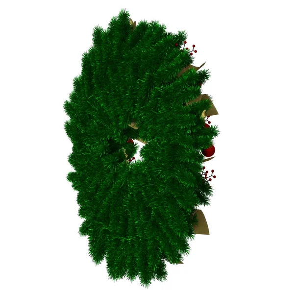 Украшение елки, изолировать на белом фоне. 3D рендеринг отличного качества в высоком разрешении — стоковое фото