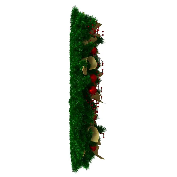 Decoração de árvore de Natal, isolar em um fundo branco. Renderização 3D de excelente qualidade em alta resolução — Fotografia de Stock