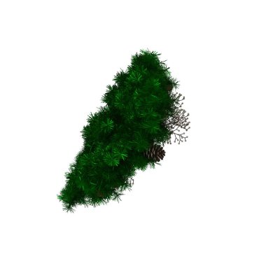 Noel ağacı süslemesi, beyaz arka planda izole edilmiş. Yüksek çözünürlükte mükemmel kalitede 3D görüntüleme