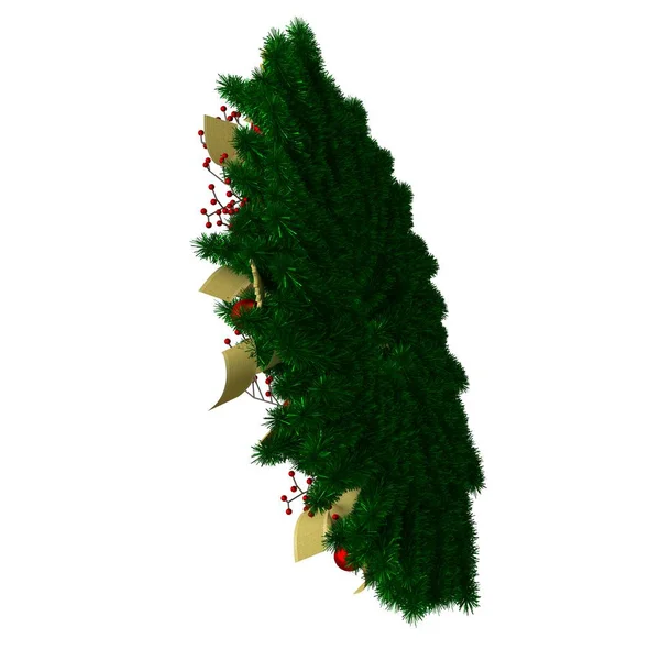 Kerstboom decoratie, isoleren op een witte achtergrond. 3d weergave van uitstekende kwaliteit in hoge resolutie — Stockfoto