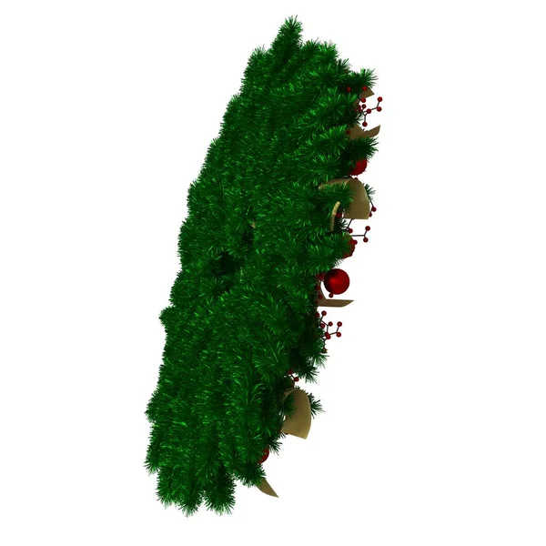 Decorazione dell'albero di Natale, isolare su uno sfondo bianco. Rendering 3D di ottima qualità in alta risoluzione — Foto Stock