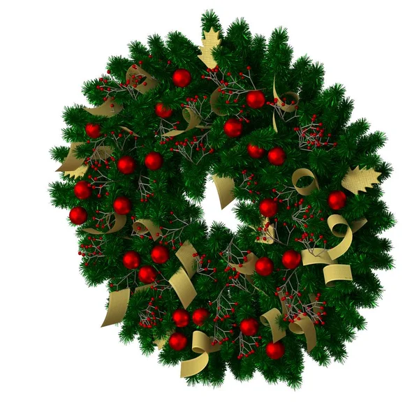 Christbaumschmuck, isoliert auf weißem Hintergrund. 3D-Rendering von hervorragender Qualität in hoher Auflösung — Stockfoto