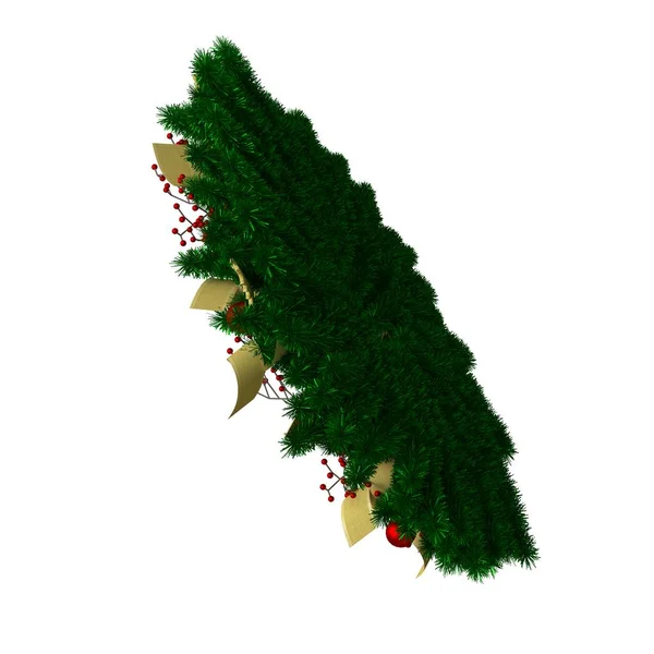 Decorazione dell'albero di Natale, isolare su uno sfondo bianco. Rendering 3D di ottima qualità in alta risoluzione — Foto Stock