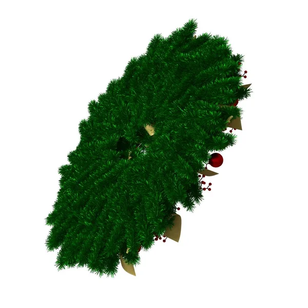 Decorazione dell'albero di Natale, isolare su uno sfondo bianco. Rendering 3D di ottima qualità in alta risoluzione — Foto Stock