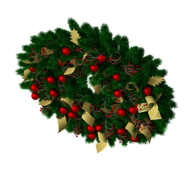 Christbaumschmuck, isoliert auf weißem Hintergrund. 3D-Rendering von hervorragender Qualität in hoher Auflösung — Stockfoto