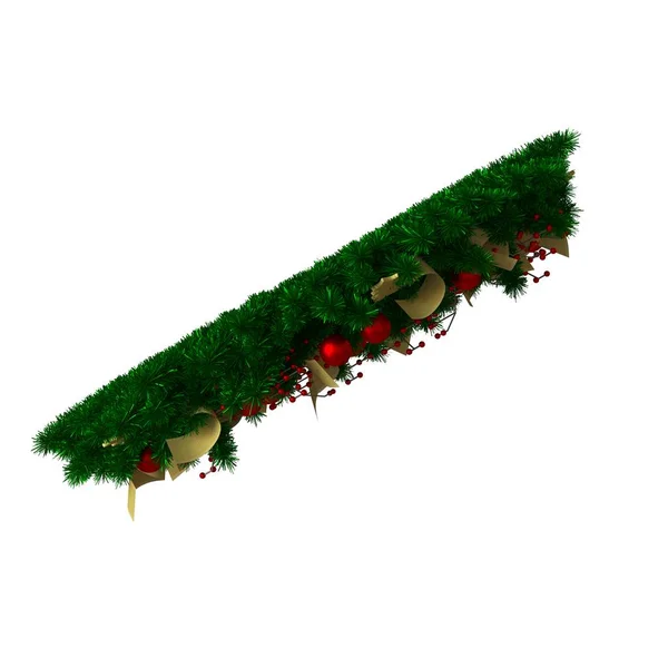 Noel ağacı süslemesi, beyaz arka planda izole edilmiş. Yüksek çözünürlükte mükemmel kalitede 3D görüntüleme — Stok fotoğraf