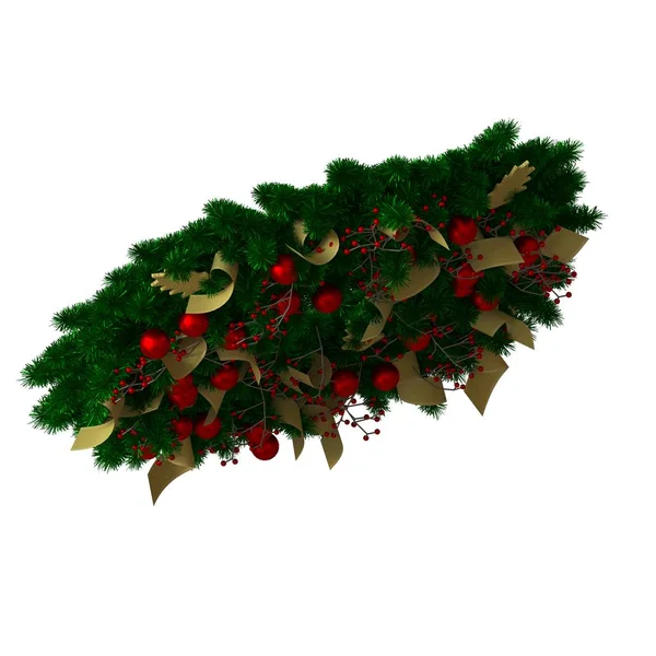 Christbaumschmuck, isoliert auf weißem Hintergrund. 3D-Rendering von hervorragender Qualität in hoher Auflösung — Stockfoto