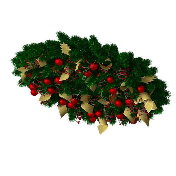 Kerstboom decoratie, isoleren op een witte achtergrond. 3d weergave van uitstekende kwaliteit in hoge resolutie — Stockfoto