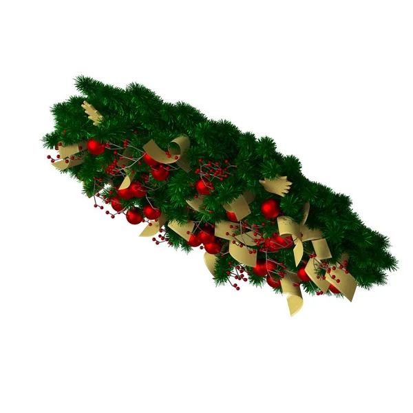 Christbaumschmuck, isoliert auf weißem Hintergrund. 3D-Rendering von hervorragender Qualität in hoher Auflösung — Stockfoto