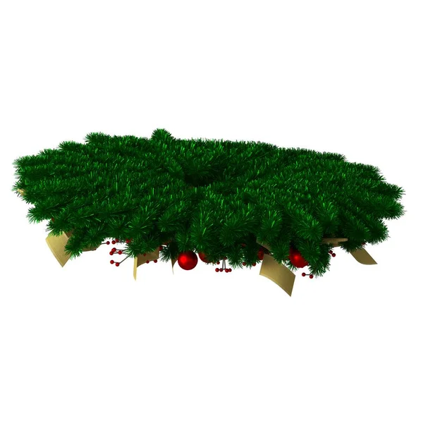 Kerstboom decoratie, isoleren op een witte achtergrond. 3d weergave van uitstekende kwaliteit in hoge resolutie — Stockfoto