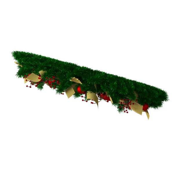 Kerstboom decoratie, isoleren op een witte achtergrond. 3d weergave van uitstekende kwaliteit in hoge resolutie — Stockfoto