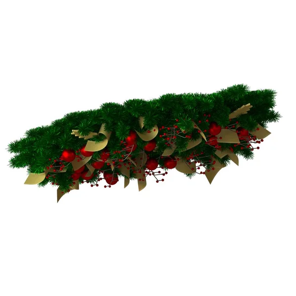 Kerstboom decoratie, isoleren op een witte achtergrond. 3d weergave van uitstekende kwaliteit in hoge resolutie — Stockfoto