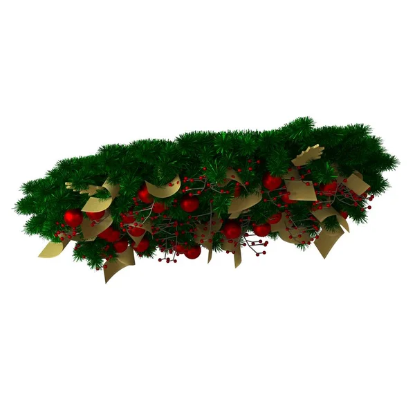 Kerstboom decoratie, isoleren op een witte achtergrond. 3d weergave van uitstekende kwaliteit in hoge resolutie — Stockfoto