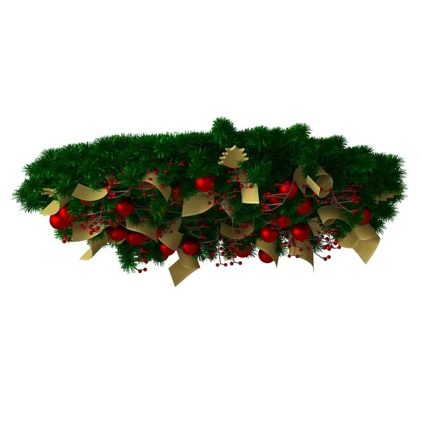 Kerstboom decoratie, isoleren op een witte achtergrond. 3d weergave van uitstekende kwaliteit in hoge resolutie — Stockfoto