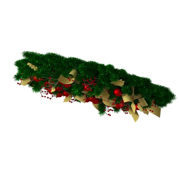 Christbaumschmuck, isoliert auf weißem Hintergrund. 3D-Rendering von hervorragender Qualität in hoher Auflösung — Stockfoto