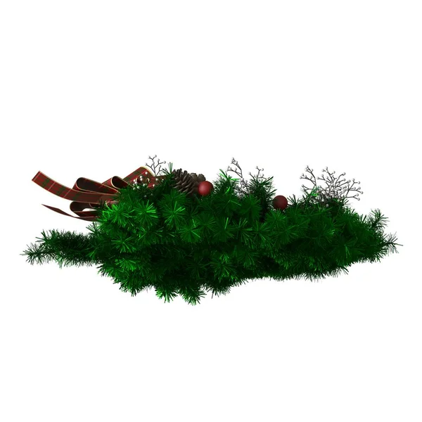 Decoração de árvore de Natal, isolar em um fundo branco. Renderização 3D de excelente qualidade em alta resolução — Fotografia de Stock
