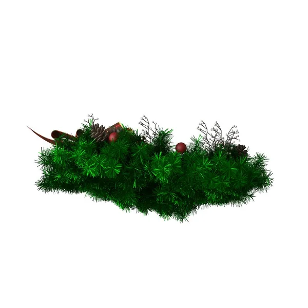 Decorazione dell'albero di Natale, isolare su uno sfondo bianco. Rendering 3D di ottima qualità in alta risoluzione — Foto Stock