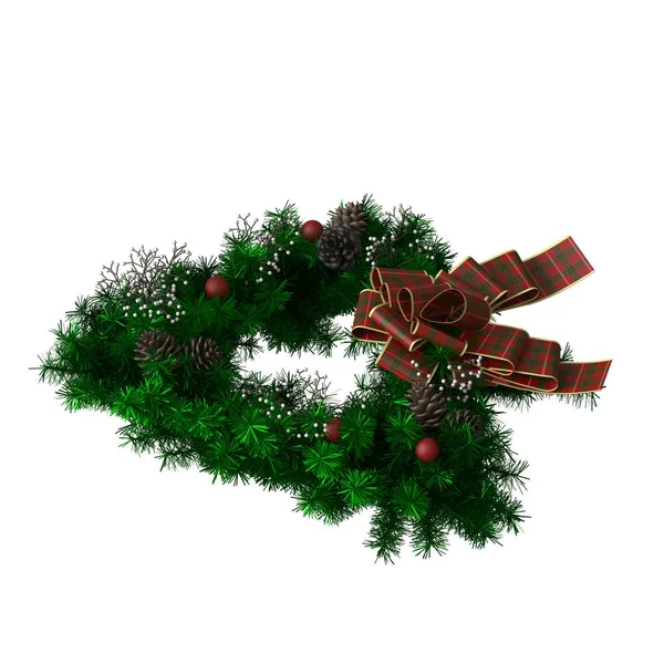 Kerstboom decoratie, isoleren op een witte achtergrond. 3d weergave van uitstekende kwaliteit in hoge resolutie — Stockfoto