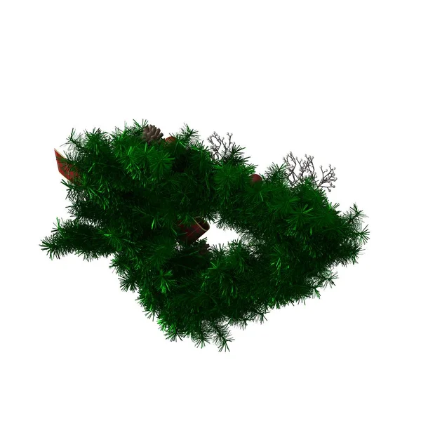 Decorazione dell'albero di Natale, isolare su uno sfondo bianco. Rendering 3D di ottima qualità in alta risoluzione — Foto Stock