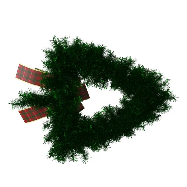 Kerstboom decoratie, isoleren op een witte achtergrond. 3d weergave van uitstekende kwaliteit in hoge resolutie — Stockfoto