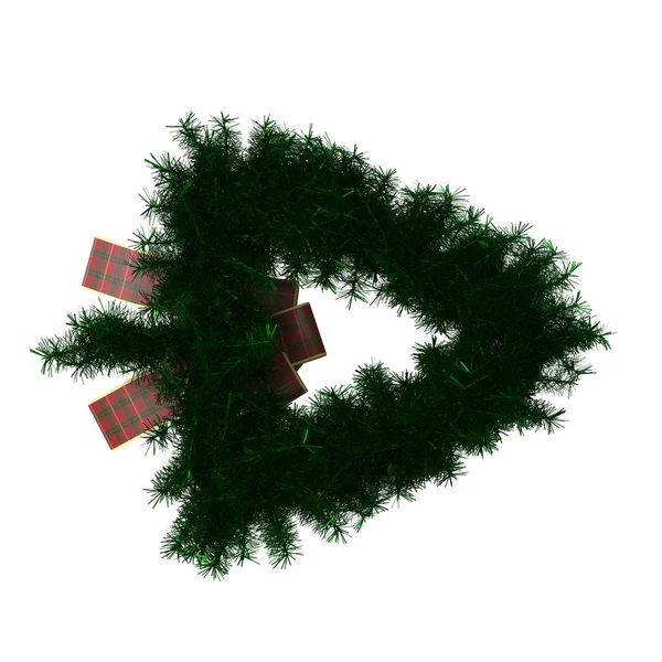 Decorazione dell'albero di Natale, isolare su uno sfondo bianco. Rendering 3D di ottima qualità in alta risoluzione — Foto Stock