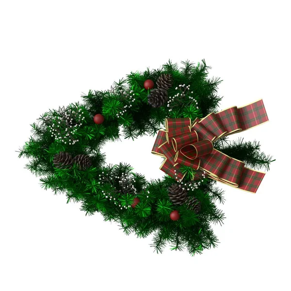 Decoración del árbol de Navidad, aislar sobre un fondo blanco. Representación 3D de excelente calidad en alta resolución — Foto de Stock