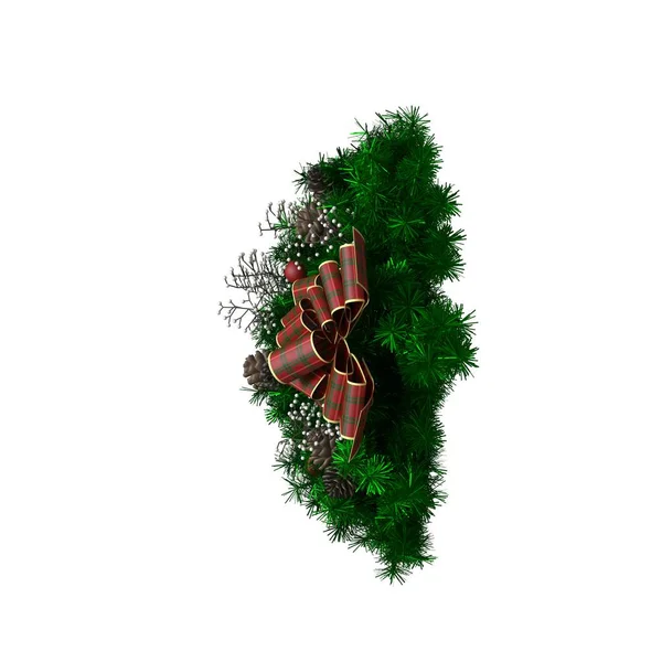 Decorazione dell'albero di Natale, isolare su uno sfondo bianco. Rendering 3D di ottima qualità in alta risoluzione — Foto Stock